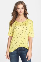Thumbnail for your product : Kensie Dotted Short Sleeve Hi-Lo Tee