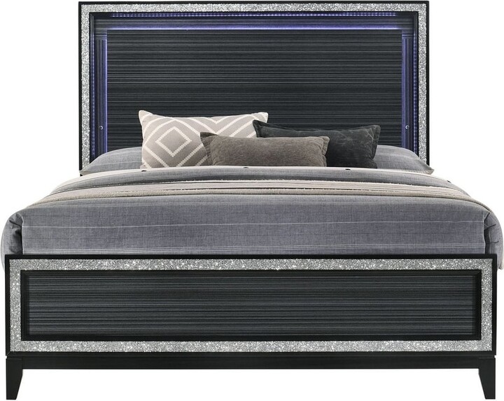 GEROJO Modern Style Haiden Eastern King Size Panel Bed with LED Panel