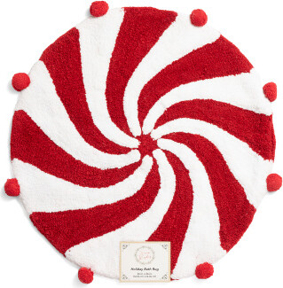 TJMAXX 26In Peppermint Candy Round Bath Rug, Polyester