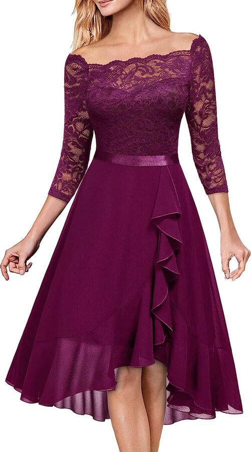 FunAloe Women Off Shoulder Dress Women's Cotton Summer Dresses Knee