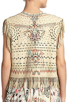 Thumbnail for your product : Etro Printed Laser-Cut Leather Vest
