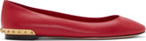 Thumbnail for your product : Alexander McQueen Red Spiked Heel Ballerina Flats
