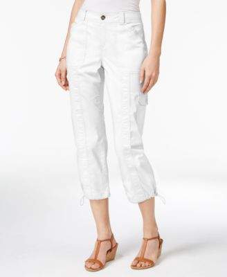 Style&Co. Style & Co Style & Co Petite Bungee-Hem Cargo Capri Pants, Created for Macy's