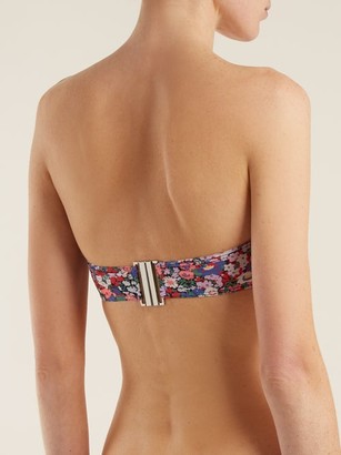Ephemera - Liberty Tie-front Bandeau Bikini Top - Blue Multi