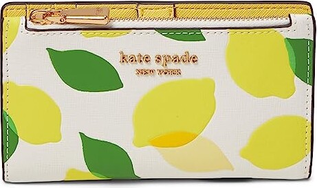 Kate Spade New York Morgan Lemon Toss Embossed Saffiano Leather Double Zip  Dome Crossbody Parchment Multi One Size