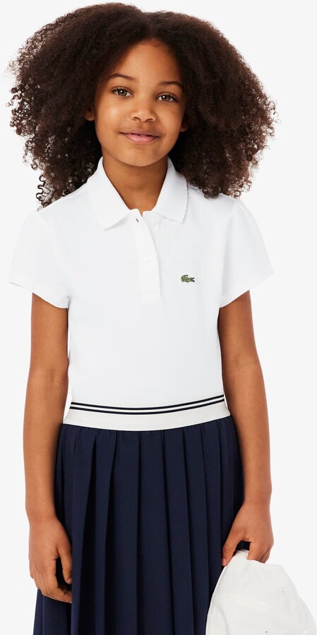 Girls' Scalloped Collar Piqué Polo