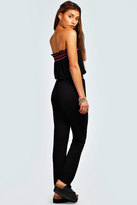 Thumbnail for your product : boohoo Melody Bandeau Contrast Stitch Jumpsuit