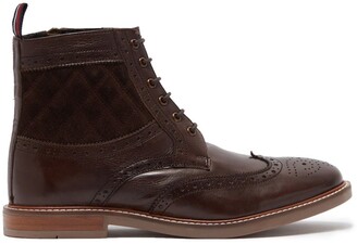 Ben Sherman Brent Wingtip Quilted Leather Boot