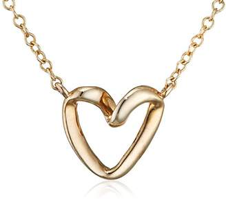 Fiorelli Gold 9ct Yellow Gold Ribbon Heart Necklace of Length 47cm