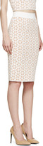 Thumbnail for your product : Alexander McQueen Beige & White Knit Floral Pencil Skirt