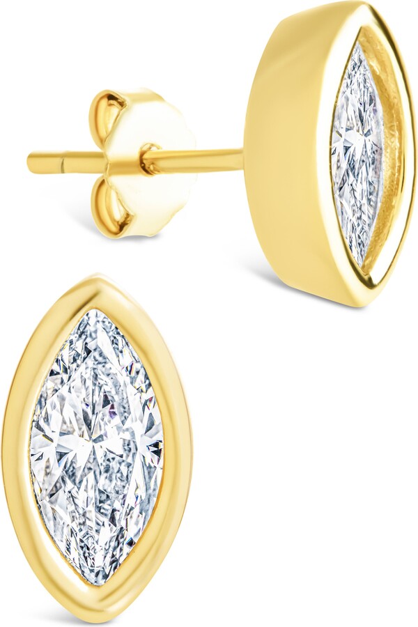 Sterling Forever Marquise-Cut Cubic Zirconia Stud Earrings