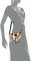 Thumbnail for your product : Altuzarra Ghianda Mini Python Saddle Bag with Sequined Cherries, Gray Pattern