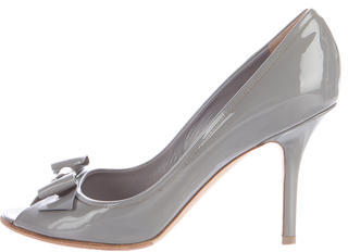 Christian Dior Bow-Accented Patent Leather Pumps