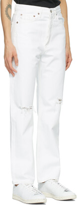 AGOLDE White 90s Mid-Rise Loose-Fit Jeans