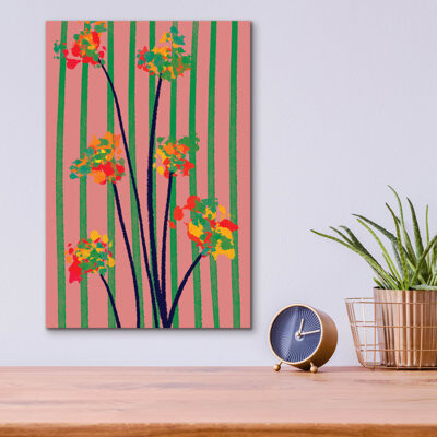 Wrought Studio 'Oriental Flowers' by Cesare Bellassai Acrylic Glass Wall Art, 12" x 16"