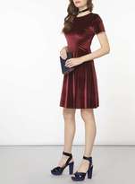 Thumbnail for your product : Dorothy Perkins Wine Velvet Fit And Flare Dress