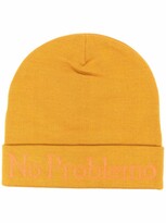 Thumbnail for your product : Aries Blue Bennie Cap With No Problemo Print