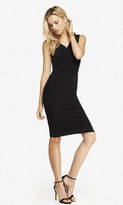 Thumbnail for your product : Express Surplice Wrap Ruched Jersey Midi Dress - Black