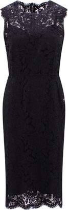 Dolce & Gabbana Lace-Overlay Crewneck Sleeveless Dress