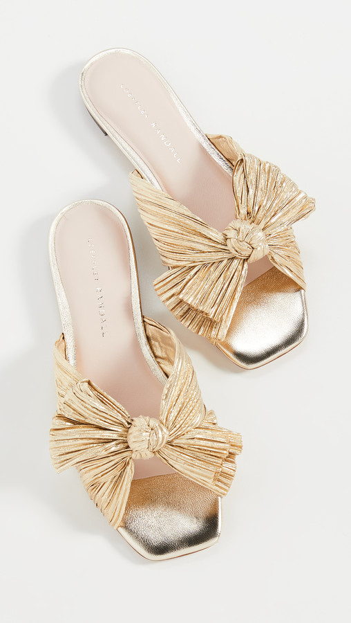 Gold Bow Sandals | Shop the world's largest collection of fashion |  ShopStyle
