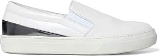 Tod's Patent Leather-paneled Leather Slip-on Sneakers