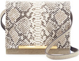 Thumbnail for your product : Brian Atwood Sadie Snake-Embossed Leather Crossbody Bag, Taupe