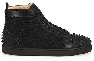 christian louboutin mens black high tops