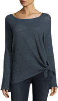 Thumbnail for your product : Minnie Rose Knotted Linen-Blend Pullover Top
