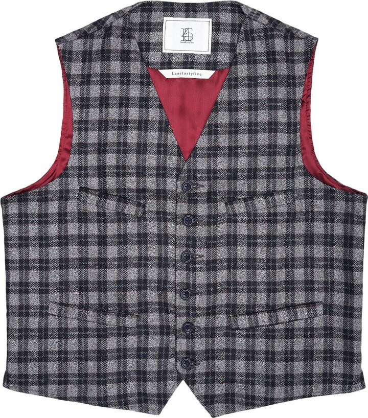 Lanefortyfive Cobbler Women's Waistcoat Grey Checked Tweed