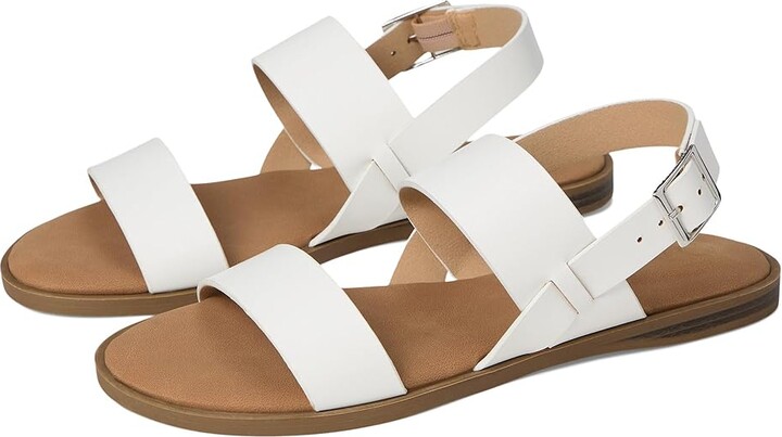 Journee Collection Lavine Women's Sandals White : 7.5 W, Faux Leather