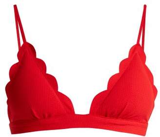 Marysia Swim Santa Clara Scallop Edged Triangle Bikini Top - Womens - Red