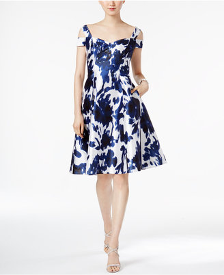 Adrianna Papell Floral-Print A-Line Dress