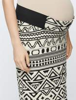 Thumbnail for your product : A Pea in the Pod Under Belly Black White Print Pencil Fit Maternity Skirt