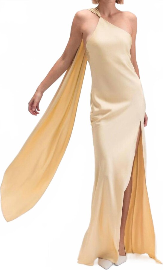 Fore Collection Don't Call Me Baby Scarf Slip Maxi Dress In Yellow