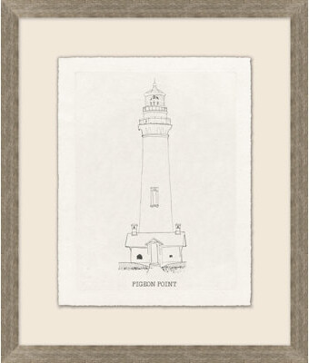 Wendover Art Group California Lighthouse Sketch 1 by Nathan Turner - Picture Frame Drawing Print on Paper