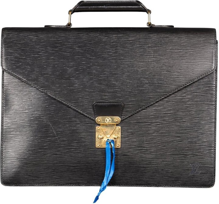 Louis Vuitton 20th Century Black Epi Leather Document Case, Made In France C1990