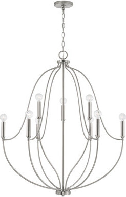 Red Barrel Studio 32.5" W X 38" H 9-Light Chandelier In Aged Brass