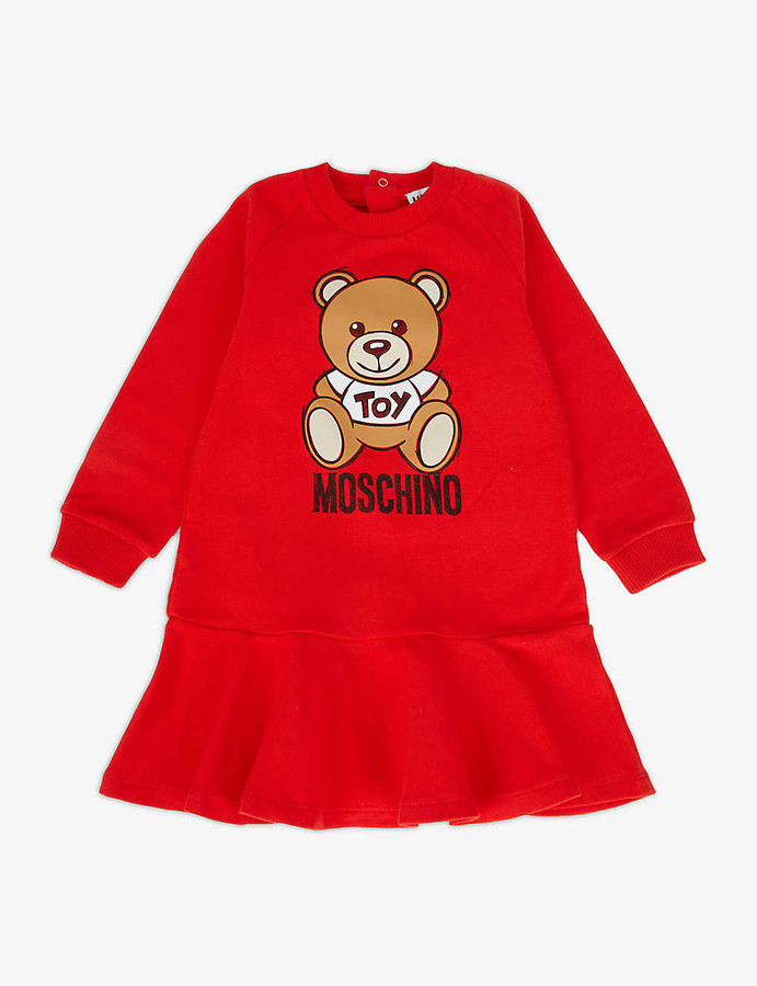 girls red moschino dress