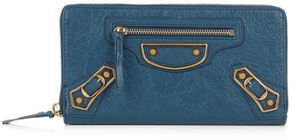 Balenciaga Metallic Edge zip-around leather wallet