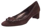 Thumbnail for your product : Ferragamo Suede Embellished Pumps