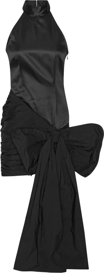 Rotate by Birger Christensen Halter-Neck Bow-Detail Dress