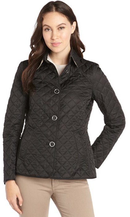 Burberry black diamond-quilted button front 'Copford' jacket - ShopStyle