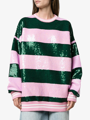 Ashish Striped Sequin Embellished Sweatshirt