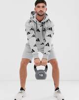 Thumbnail for your product : adidas Training graphic print hoodie in grey