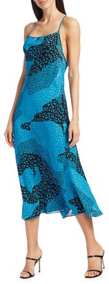 Rixo Sylvie Leopard-Print Silk Midi Dress