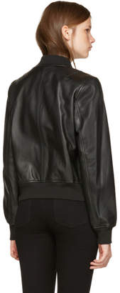 Rag & Bone Black Leather Cooper Bomber Jacket