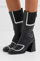 Thumbnail for your product : Chloé Belle Paneled Quilted Glossed-leather Ankle Boots - Navy