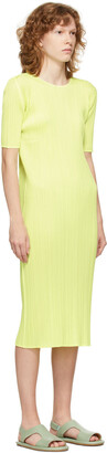 Pleats Please Issey Miyake Yellow Bouquet Colors Dress