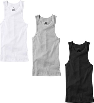 TZ Promise 3-6 Pack Men's 100% Cotton Wife Beater A-Shirts Undershirt Plain Ribbed  Tank Top - Black - S - ShopStyle