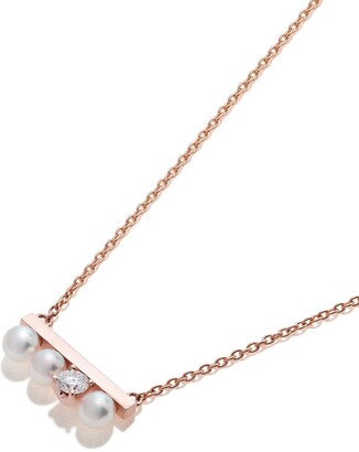 TASAKI 18kt rose gold Collection Line petit Balance Solo Akoya pearl and diamond pendant